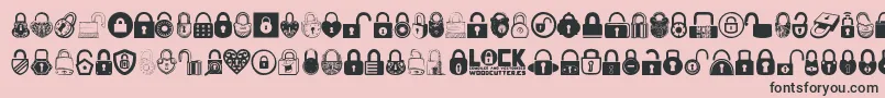 Fonte Lock – fontes pretas em um fundo rosa