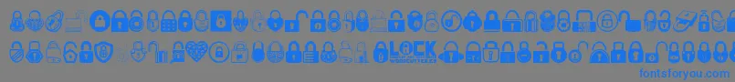 Lock-Schriftart – Blaue Schriften auf grauem Hintergrund