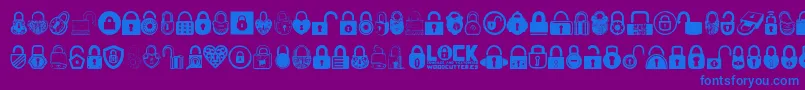 Lock Font – Blue Fonts on Purple Background