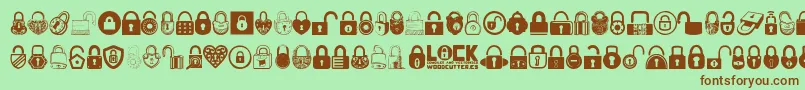 フォントLock – 緑の背景に茶色のフォント