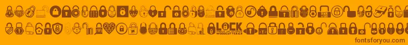 フォントLock – オレンジの背景に茶色のフォント