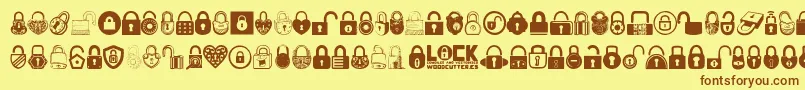 Lock Font – Brown Fonts on Yellow Background