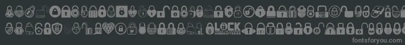 Lock-Schriftart – Graue Schriften auf schwarzem Hintergrund