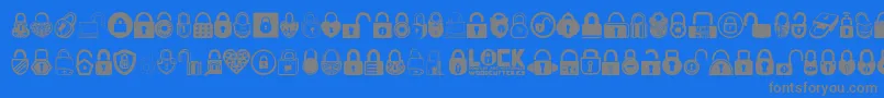 Lock-Schriftart – Graue Schriften auf blauem Hintergrund