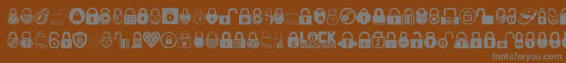 Lock-Schriftart – Graue Schriften auf braunem Hintergrund