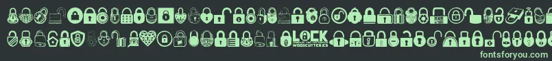 Lock Font – Green Fonts on Black Background