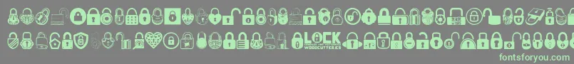 Lock Font – Green Fonts on Gray Background
