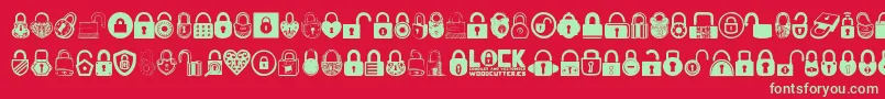 Lock Font – Green Fonts on Red Background