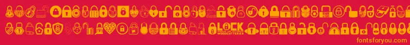 Lock Font – Orange Fonts on Red Background
