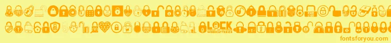 Lock Font – Orange Fonts on Yellow Background