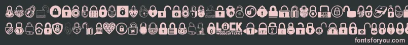 Lock-Schriftart – Rosa Schriften auf schwarzem Hintergrund