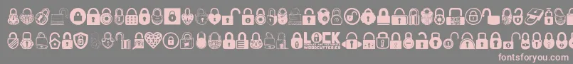 Lock Font – Pink Fonts on Gray Background