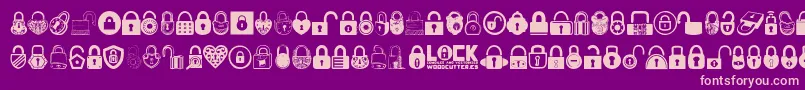 fuente Lock – Fuentes Rosadas Sobre Fondo Morado