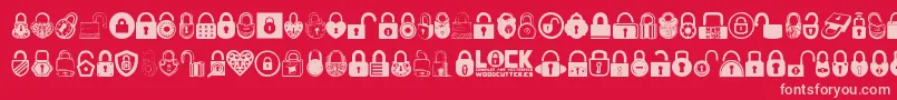 Lock Font – Pink Fonts on Red Background