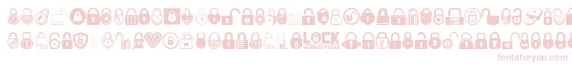 Lock-Schriftart – Rosa Schriften auf weißem Hintergrund