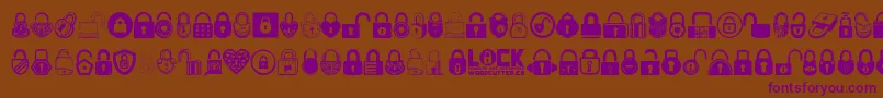Lock Font – Purple Fonts on Brown Background