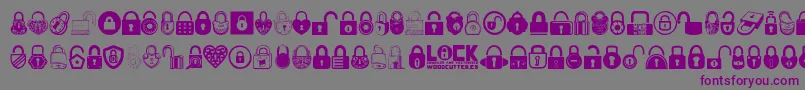 Lock-Schriftart – Violette Schriften auf grauem Hintergrund