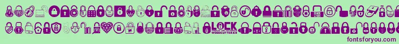Lock-Schriftart – Violette Schriften auf grünem Hintergrund