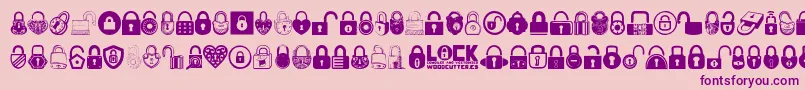 Lock-Schriftart – Violette Schriften auf rosa Hintergrund