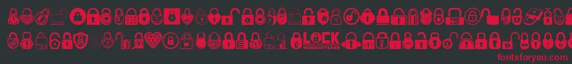 Lock Font – Red Fonts on Black Background