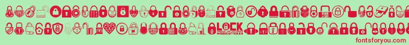 Lock-Schriftart – Rote Schriften auf grünem Hintergrund