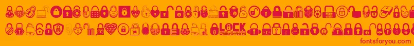 Lock Font – Red Fonts on Orange Background