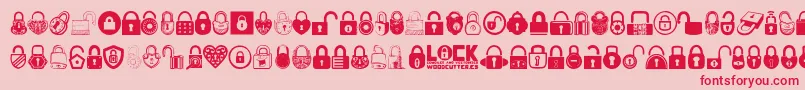 フォントLock – ピンクの背景に赤い文字