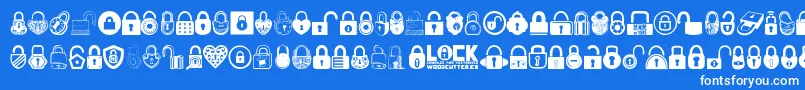 Lock Font – White Fonts on Blue Background