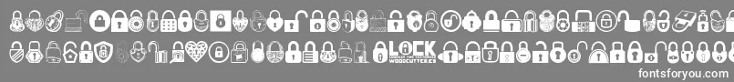 Lock-Schriftart – Weiße Schriften auf grauem Hintergrund