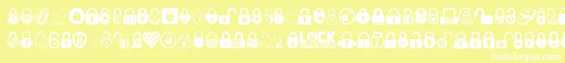 Шрифт Lock – белые шрифты на жёлтом фоне