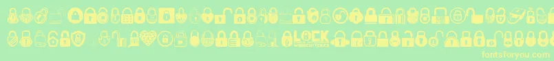 Lock-Schriftart – Gelbe Schriften auf grünem Hintergrund