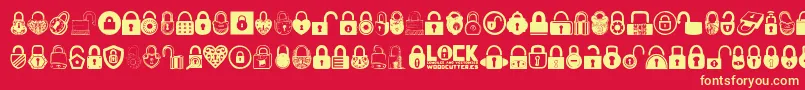 Lock Font – Yellow Fonts on Red Background