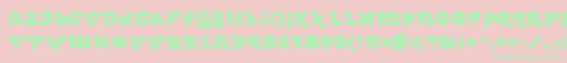 Fonte lockergnome – fontes verdes em um fundo rosa