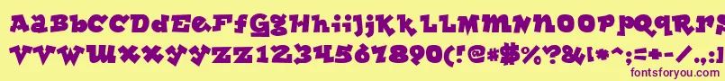 lockergnome Font – Purple Fonts on Yellow Background