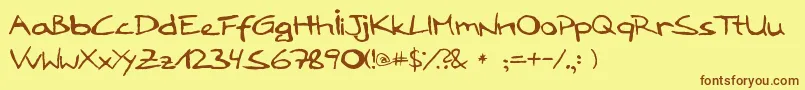 Loddyfont Font – Brown Fonts on Yellow Background