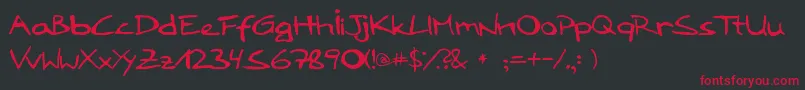 フォントLoddyfont – 黒い背景に赤い文字