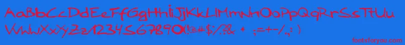Loddyfont Font – Red Fonts on Blue Background