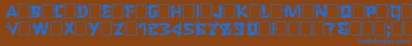 LOGGER Font – Blue Fonts on Brown Background