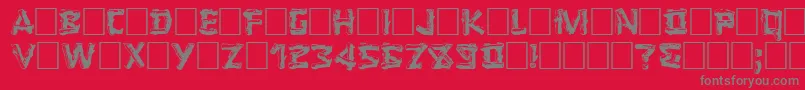 LOGGER-Schriftart – Graue Schriften auf rotem Hintergrund
