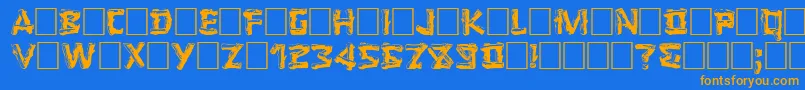 LOGGER Font – Orange Fonts on Blue Background