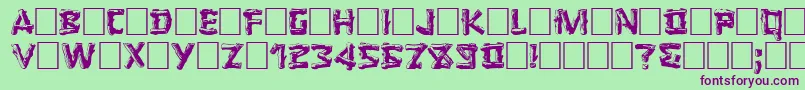 LOGGER Font – Purple Fonts on Green Background