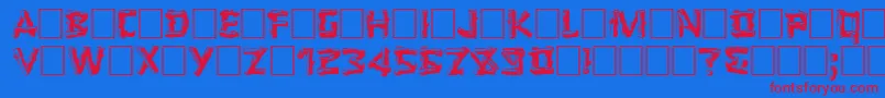 フォントLOGGER – 赤い文字の青い背景