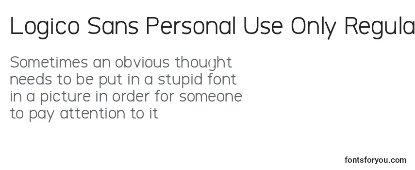 Logico Sans Personal Use Only Regular フォントのレビュー