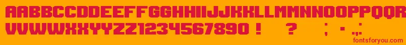 フォントLogin – オレンジの背景に赤い文字