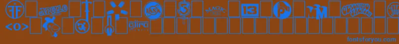 Logos I love Font – Blue Fonts on Brown Background