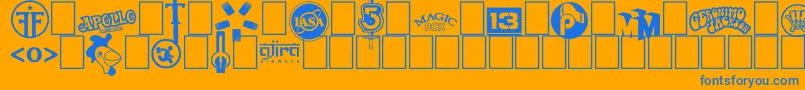 Logos I love Font – Blue Fonts on Orange Background