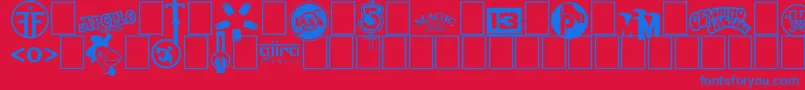 Logos I love Font – Blue Fonts on Red Background