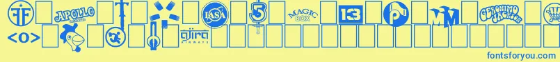 Logos I love Font – Blue Fonts on Yellow Background