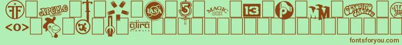 Logos I love Font – Brown Fonts on Green Background