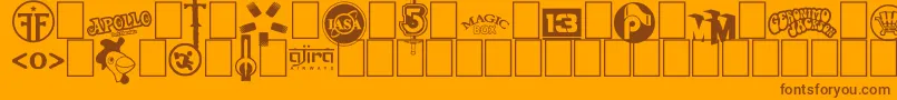 Logos I love Font – Brown Fonts on Orange Background